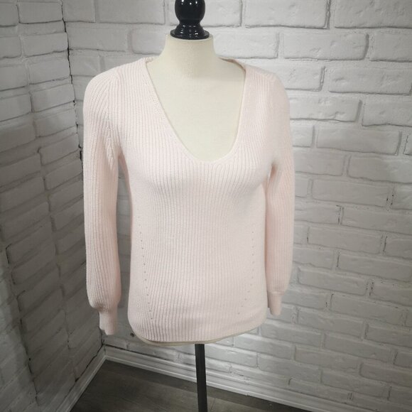 Reitmans "The Classic" Ladies Size Small Light Pink V-neck Sweater - Picture 1 of 9